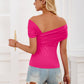 Asymmetrical Neck Short Sleeve T-Shirt