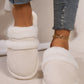 Contrast Faux Fur Round Toe Slippers