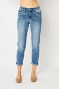 Judy Blue Full Size Cuffed Hem Slim Jeans *
