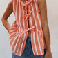 Tied Striped Round Neck Tank