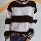 Contrast Round Neck Long Sleeve Sweater