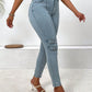 Decorative Buckle Skinny Jeans with Pockets