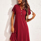 Full Size Notched Short Sleeve Lounge Dress