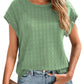 Textured Round Neck Short Sleeve Top