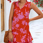 Printed Tie Neck Sleeveless Dress