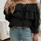 Off-Shoulder Flounce Sleeve Blouse