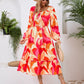Full Size Printed Long Sleeve Midi Dress