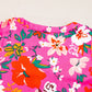 Printed Notched Short Sleeve Blouse