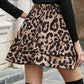 Ruffled Leopard Elastic Waist Skirt