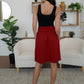 Elastic Waist Skirt with Pockets