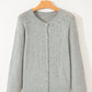 Openwork Button Down Long Sleeve Cardigan