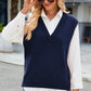 Side Slit V-Neck Sweater Vest