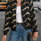 Printed Baseball Collar Zip Up Jacket