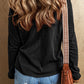 Exposed Seam V-Neck Long Sleeve T-Shirt