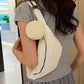 Corduroy Adjustable Strap Crossbody Bag with Pouch