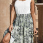 FULL SIZE Smocked Printed Round Neck Tank Dress