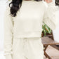 Ribbed Round Neck Long Sleeve Top and Shorts Set