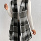 Honey Plaid Button Up Vest Coat