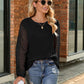 Full Size Round Neck Lace Long Sleeve T-Shirt Plus Size