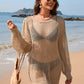 Backless Boat Neck Long Sleeve Cover Up