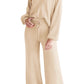 Round Neck Long Sleeve Top and Pants Set