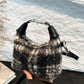 Fuzzy Polyester Mini Handbag with Zipper
