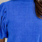 Mock Neck Puff Sleeve Blouse