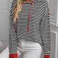 Mandy Striped Long Sleeve Hooded Knit Top