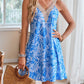 Lace Detail Printed V-Neck Sleeveless Dress