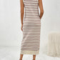 Round Neck Sleeve Midi Knit Dress