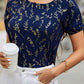 Printed Round Neck Short Sleeve Blouse