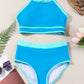 Sandn'Sun Crisscross Round Neck Two-Piece Swim Set