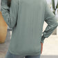 Textured Notched Lantern Sleeve T-Shirt
