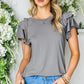 Layered Flutter Sleeve Round Neck Top