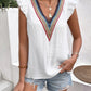 Ruffled V-Neck Cap Sleeve Blouse