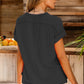 Exposed Seam Round Neck Short Sleeve T-Shirt