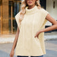 Side Slit Turtleneck Sweater Vest