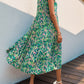 Tassel Printed Tie Neck Sleeveless Dress