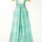 Beautiful Bea Printed Wide Strap Turquoise Jumpsuit