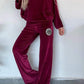 Full Size Boat Neck Long Sleeve Top and Pants Set