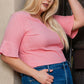 Plus Size V-Neck Half Sleeve Blouse