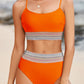 SoChic Scoop Neck Spaghetti Strap Bikini Set