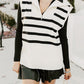 Striped Half Zip Sweater Vest