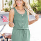 Scoop Neck Wide Strap Romper with Pockets