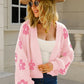 Angel Wings Flower Open Front Long Sleeve Cardigan