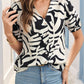 Printed Button Up Short Sleeve Shirt