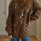 Sequin Mock Neck Long Sleeve Sweater