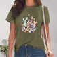 Graphic Round Neck Short Sleeve T-Shirt