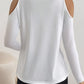 V-Neck Cold Shoulder Long Sleeve T-Shirt