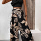 Ruffled Sleeveless Top and Printed Pants Set